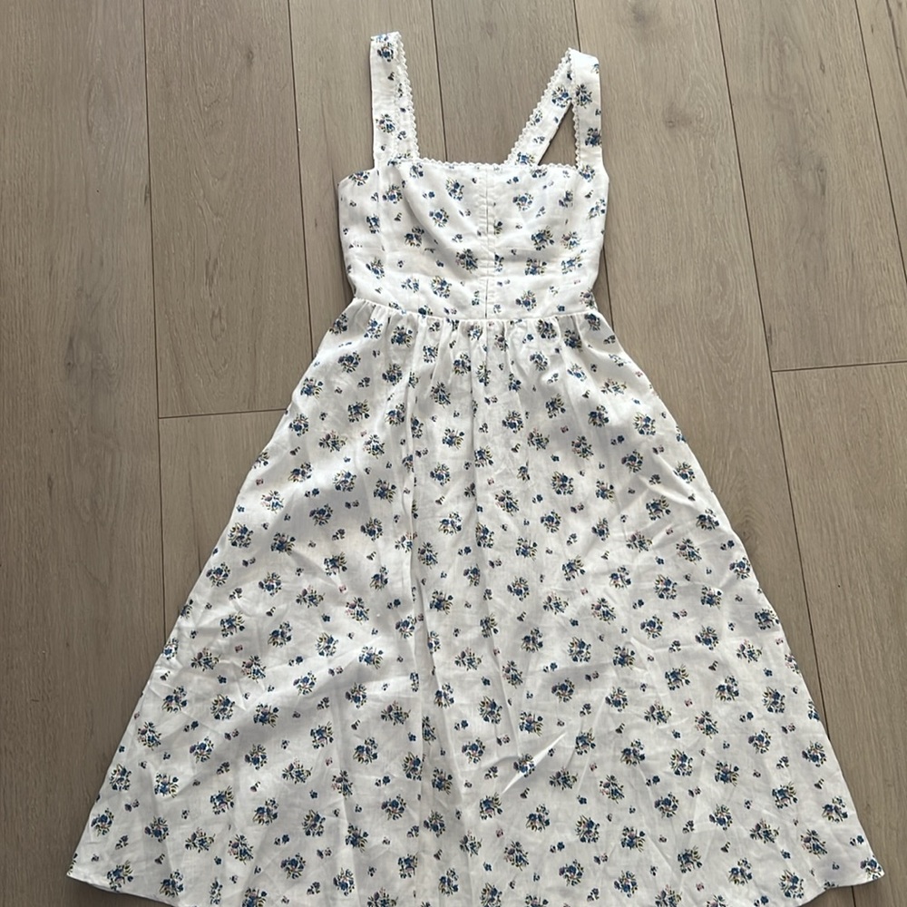 Reformation Tagliatelle Linen Dress, size 6, floral print